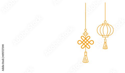 Chinese new year on a white background. chinese new year lanterns. Chinese new year symbol.