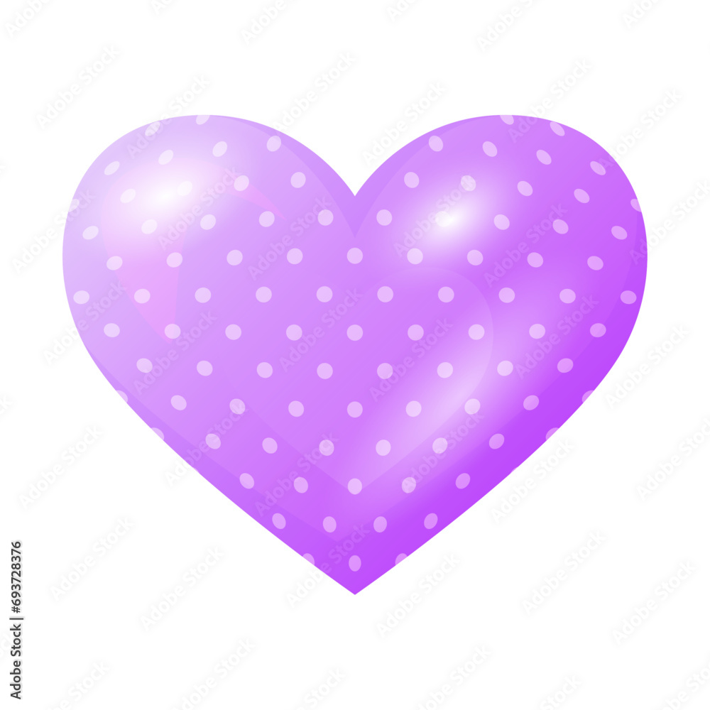 Vector icon illustration purple heart with dot isolated on white background