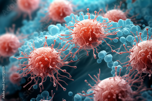 Cancer cells engulfing healthy body, World Cancer Day 04 February