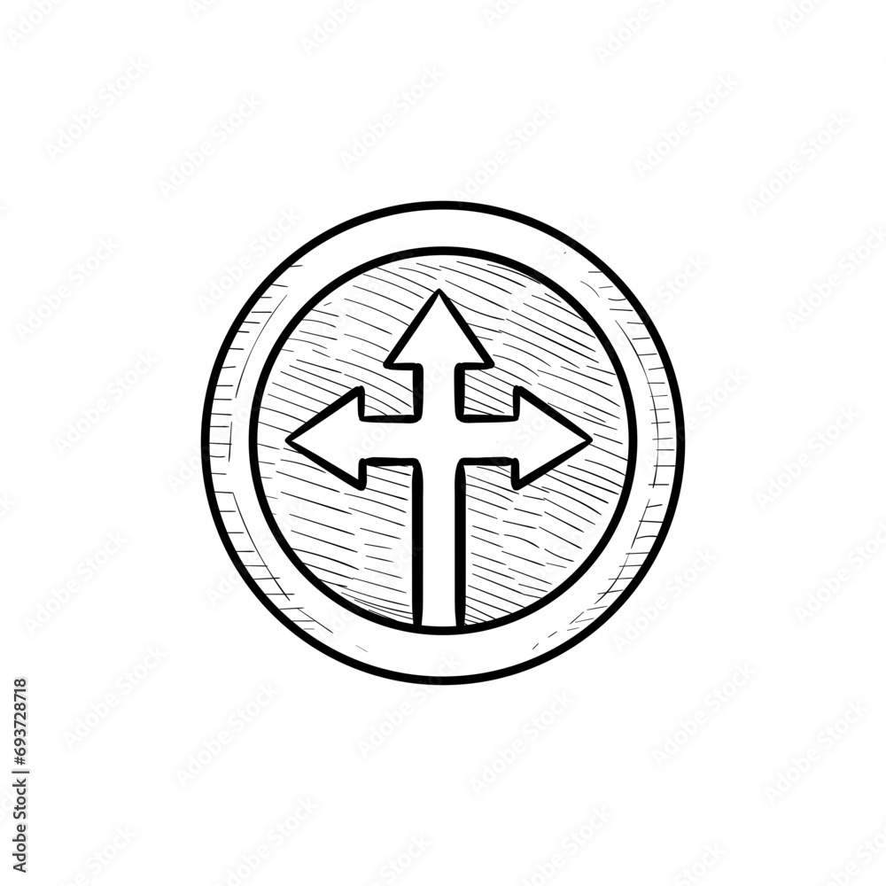 intersection sign handdrawn illustration intersection sign handdrawn illustration