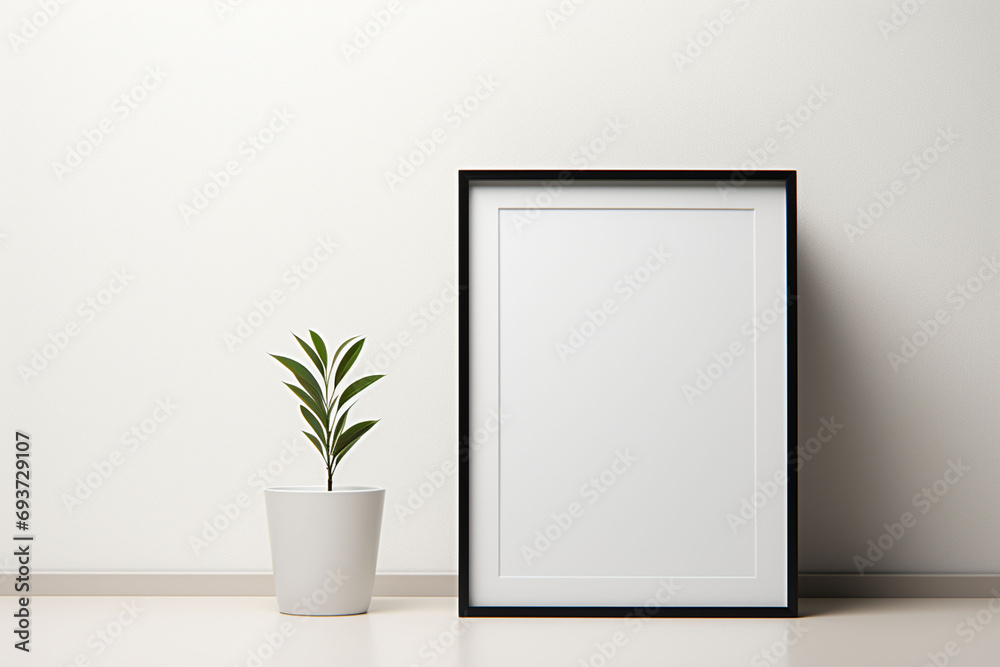 Minimalist Poster Frame Mockup Indoor created with Generative AI Minimalist Poster Frame Mockup Indoor created with Generative AI