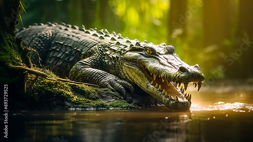 Big crocodile in the jungle photo