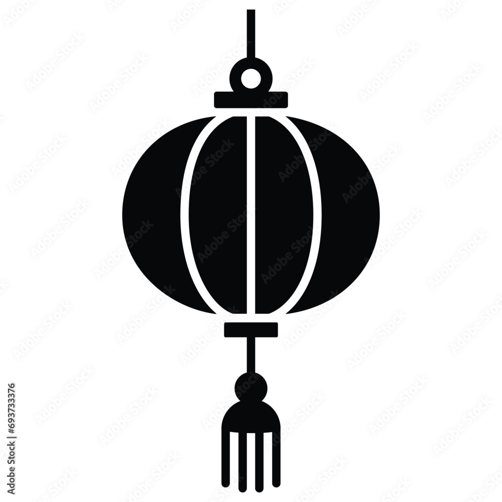 Fototapeta premium Chinese new year lantern icon, lantern logo