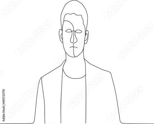 vector image of a man standing with neat clothes and upright body