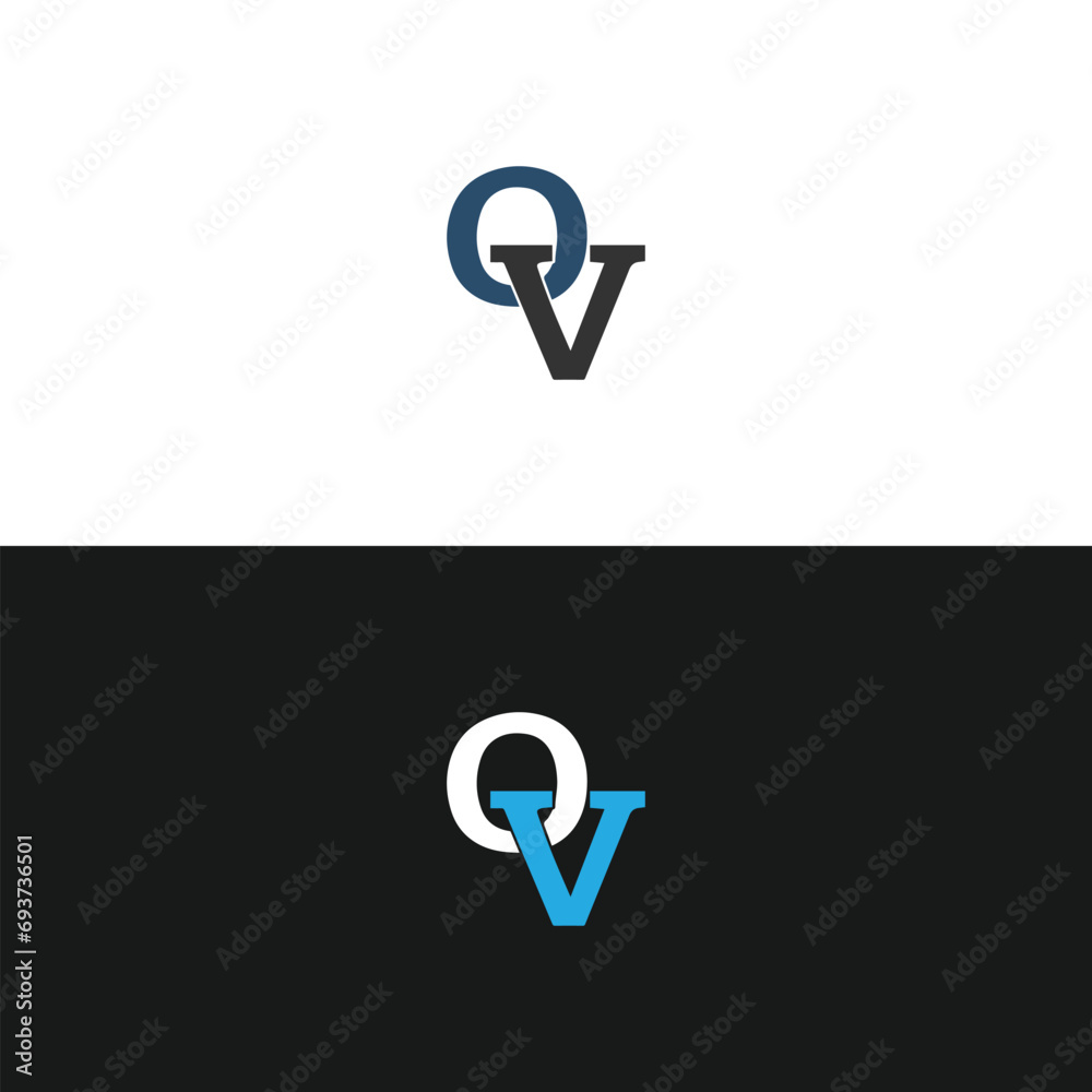 OV logo. O V design. White OV letter. OV, O V letter logo design