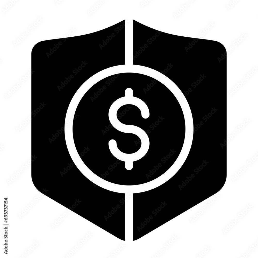 This is the Shield icon from the investment icon collection with an glyph style This is the Shield icon from the investment icon collection with an glyph style