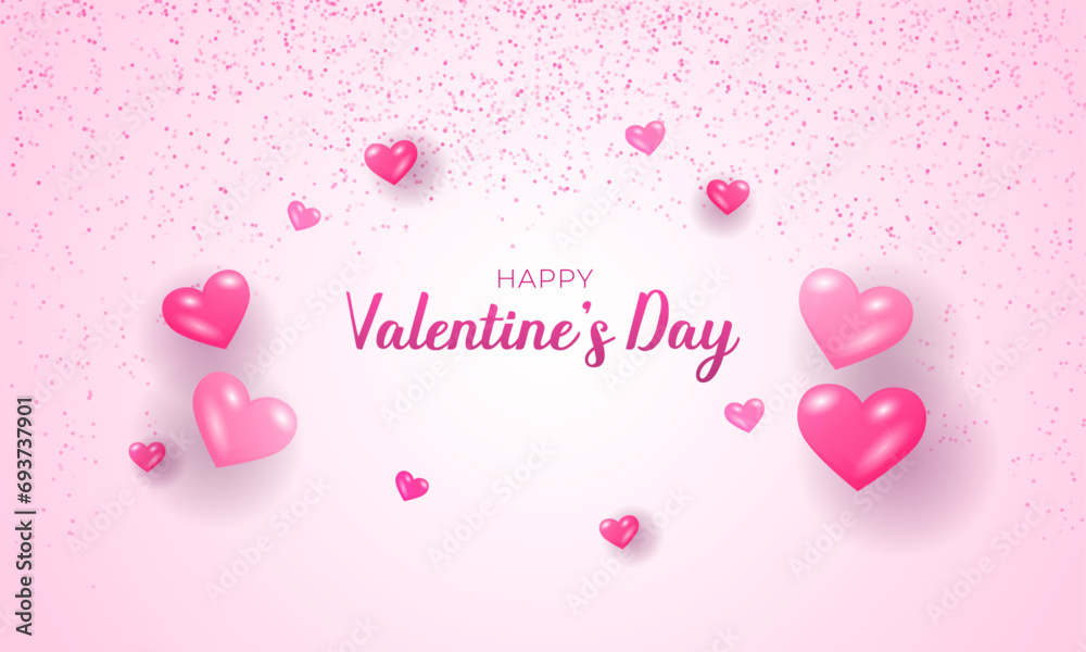 6 Vector realistic valentine's day background