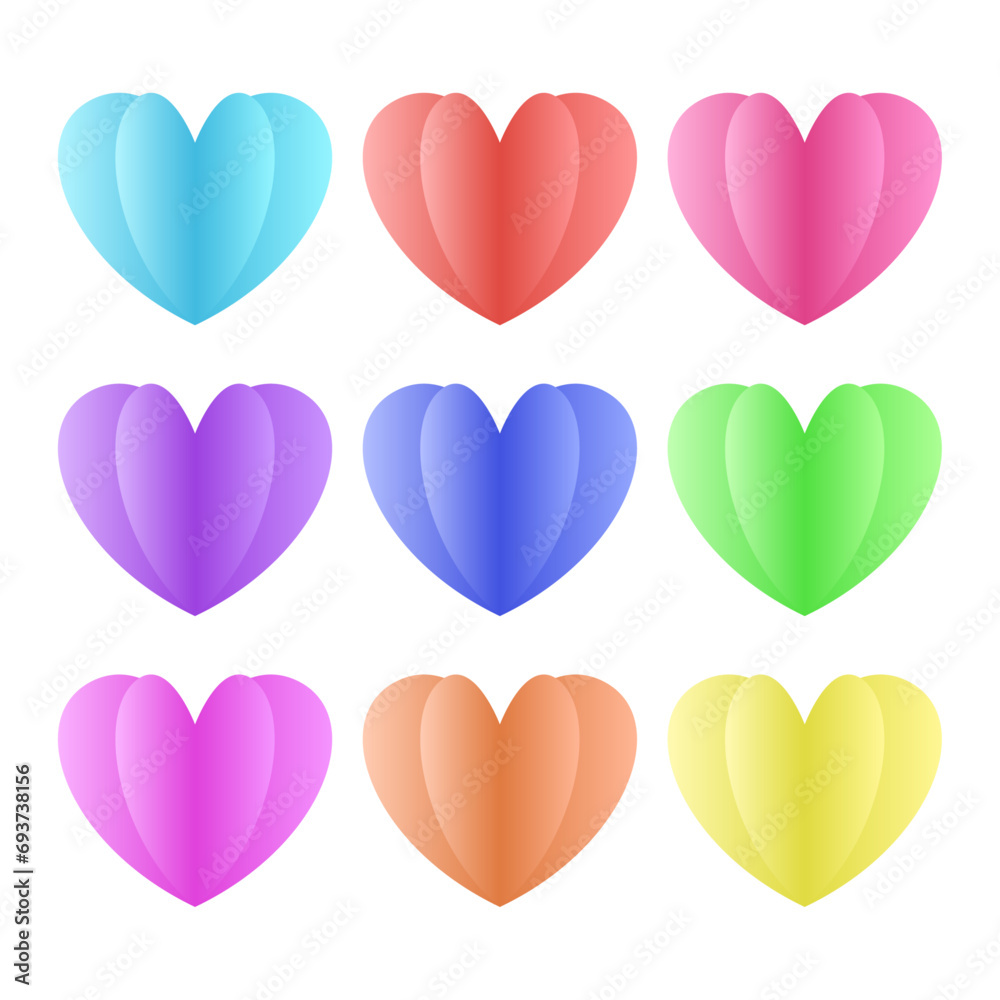 Vector paper heart on white background