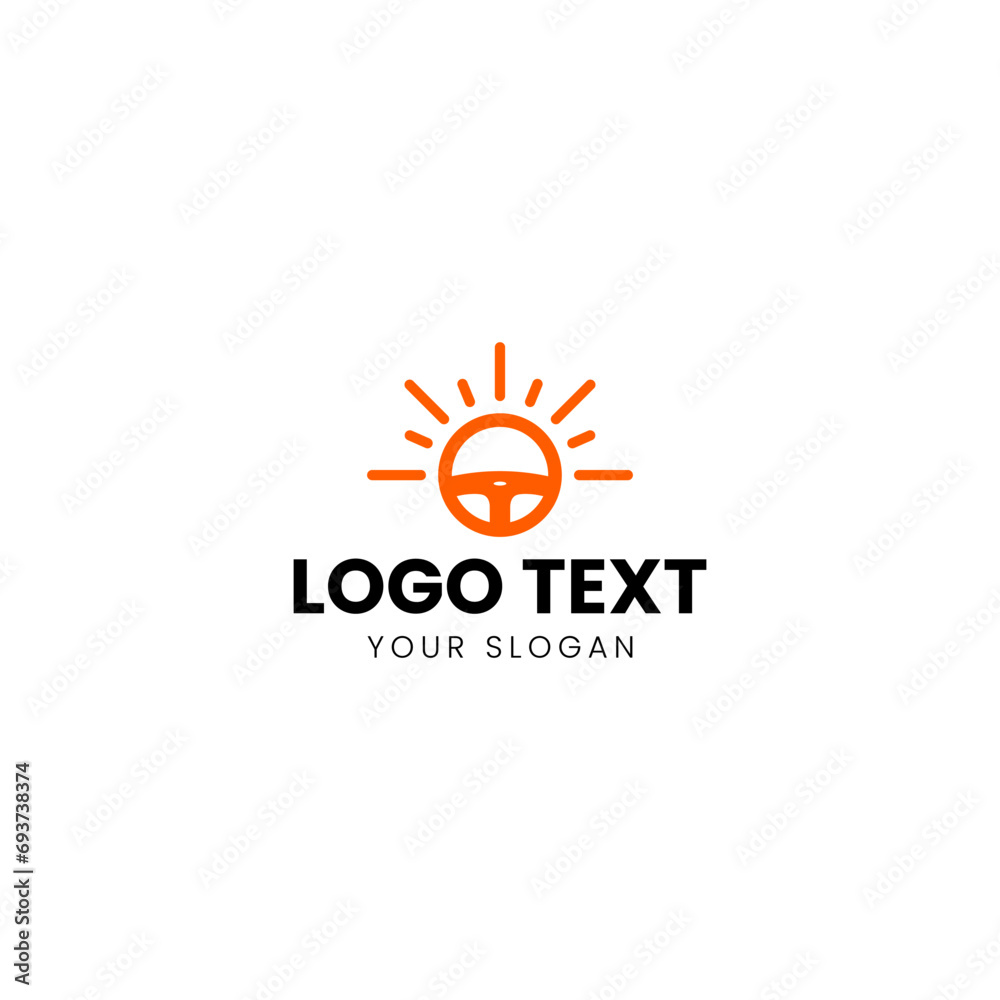 Steering Wheel Logo Monoline Modern Design Vector Steering Wheel Logo Monoline Modern Design Vector
