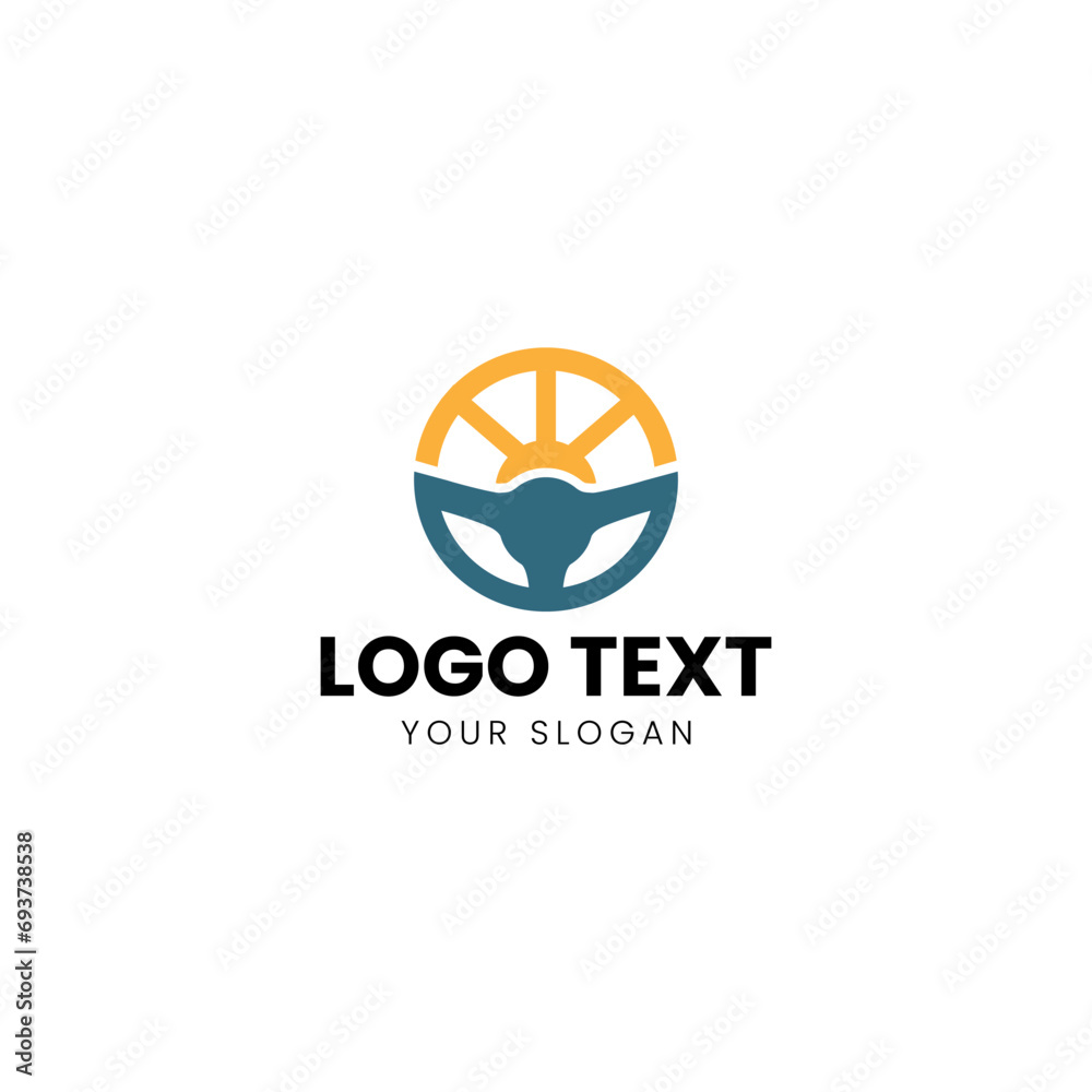 Steering Wheel Logo Monoline Modern Design Vector Steering Wheel Logo Monoline Modern Design Vector