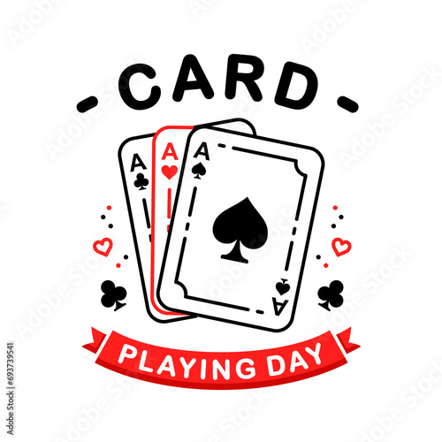 National CarNational Card Playing Day design isolated on a white background. Design suitable for cards, posters, banners, etc.
d Playing Day