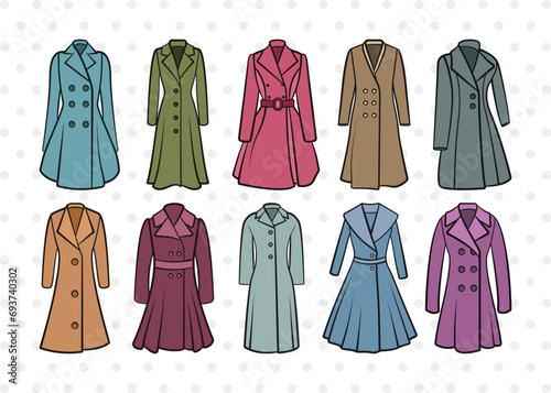 Women Coat Svg, Winter Coat Clipart, Winter Fashion Svg, Woman Suit Svg, Ladies Blazer Svg, Winter Coat Bundle