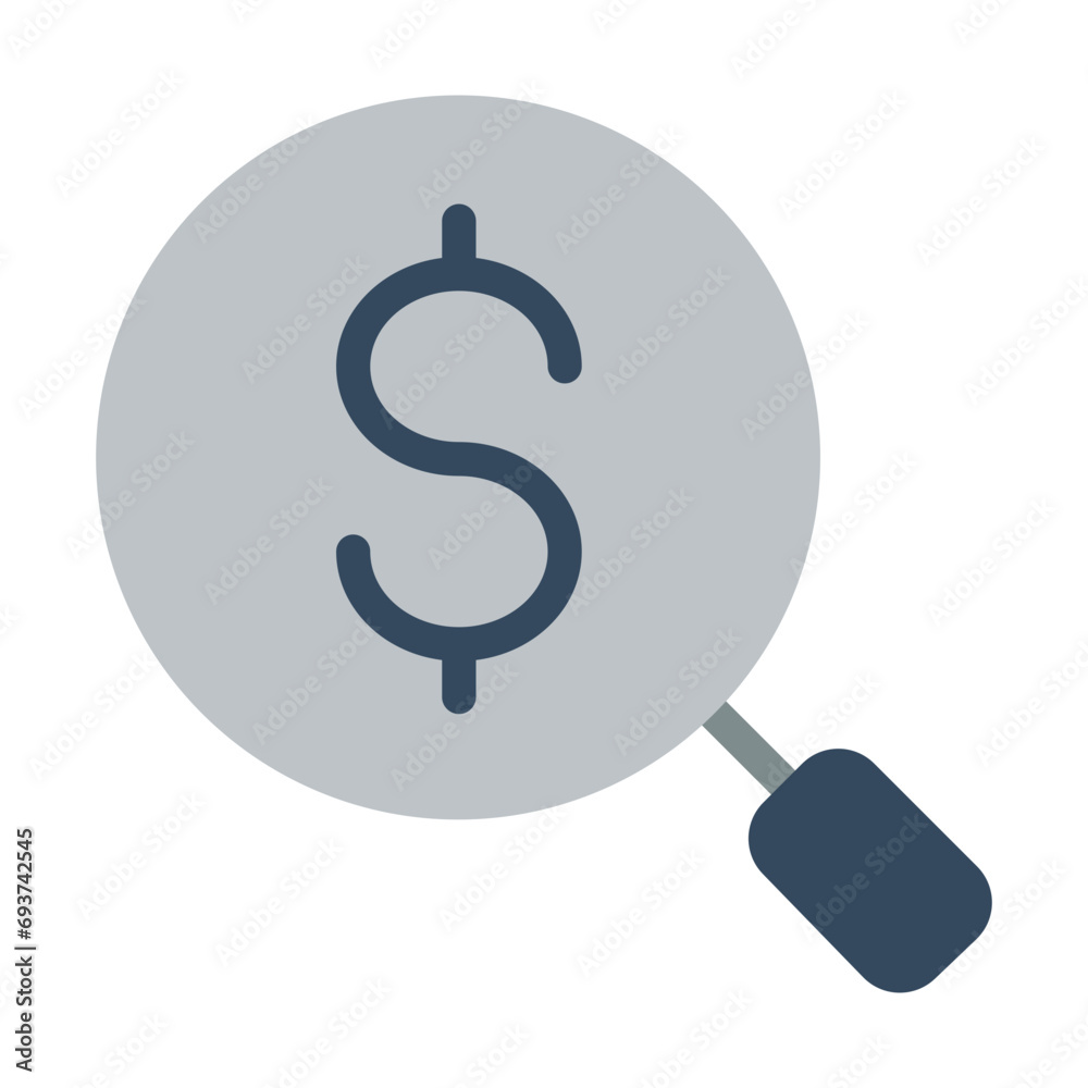 This is the Search icon from the investment icon collection with an color fil style This is the Search icon from the investment icon collection with an color fil style