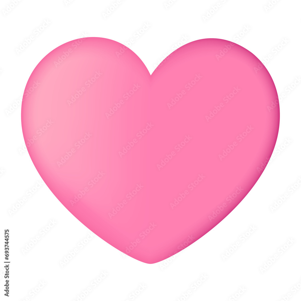 Vector pink heart icon isolated item on white background