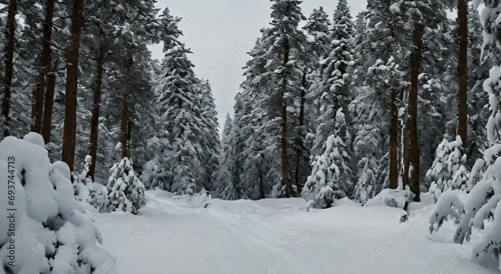 spruce forest covered with thick snow during snowfall and winter video footage 2k 60fps spruce forest covered with thick snow during snowfall and winter video footage 2k 60fps