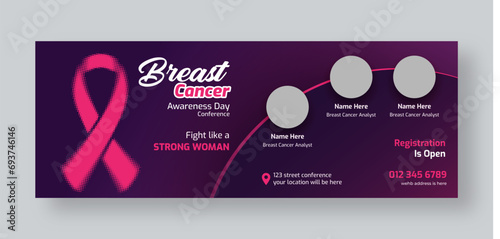 Breast cancer awareness october month conference or seminar social media facebok cover web banner