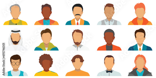 People portraits of faceless males.
