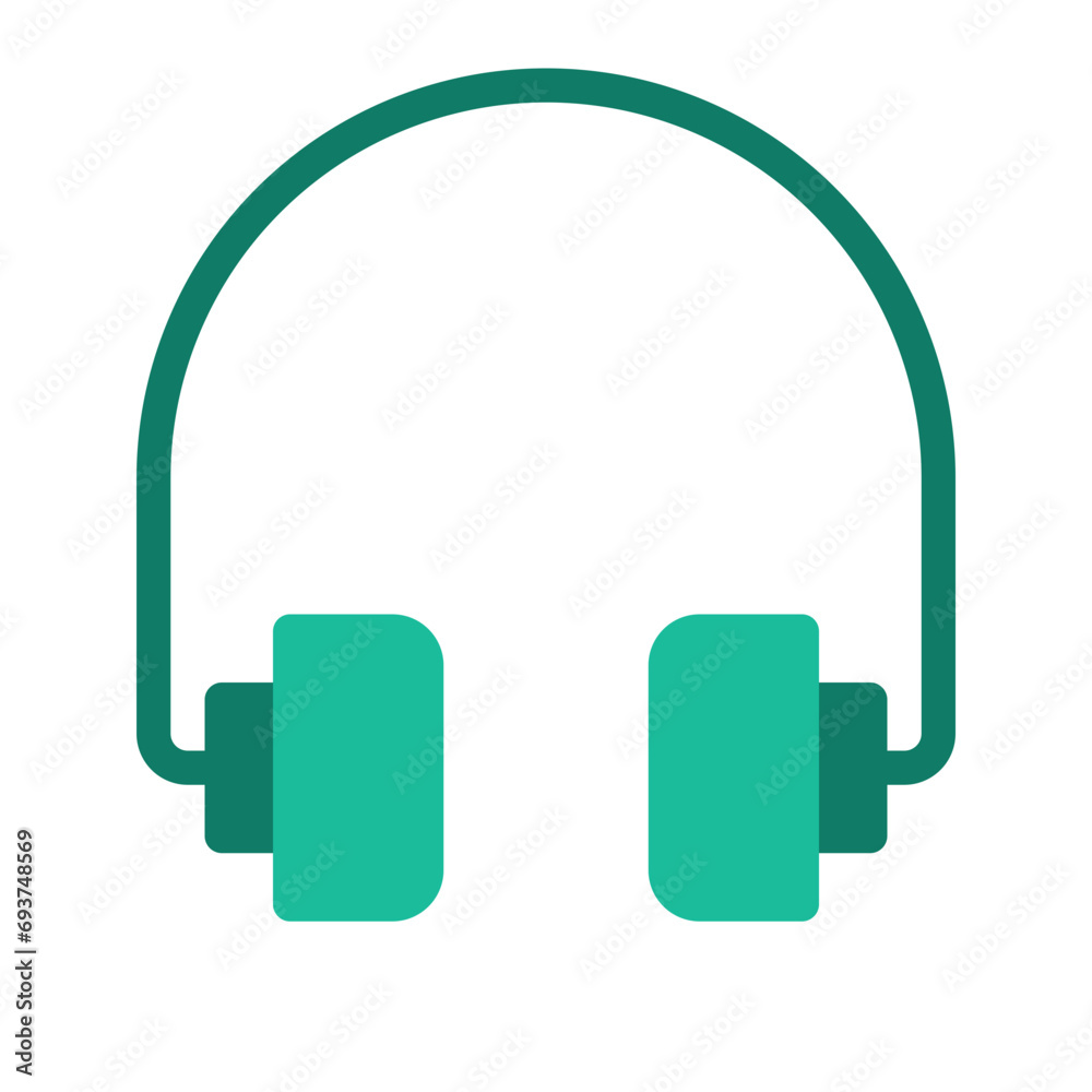 This is the Headphone icon from the Music Player icon collection with an Color Fill style