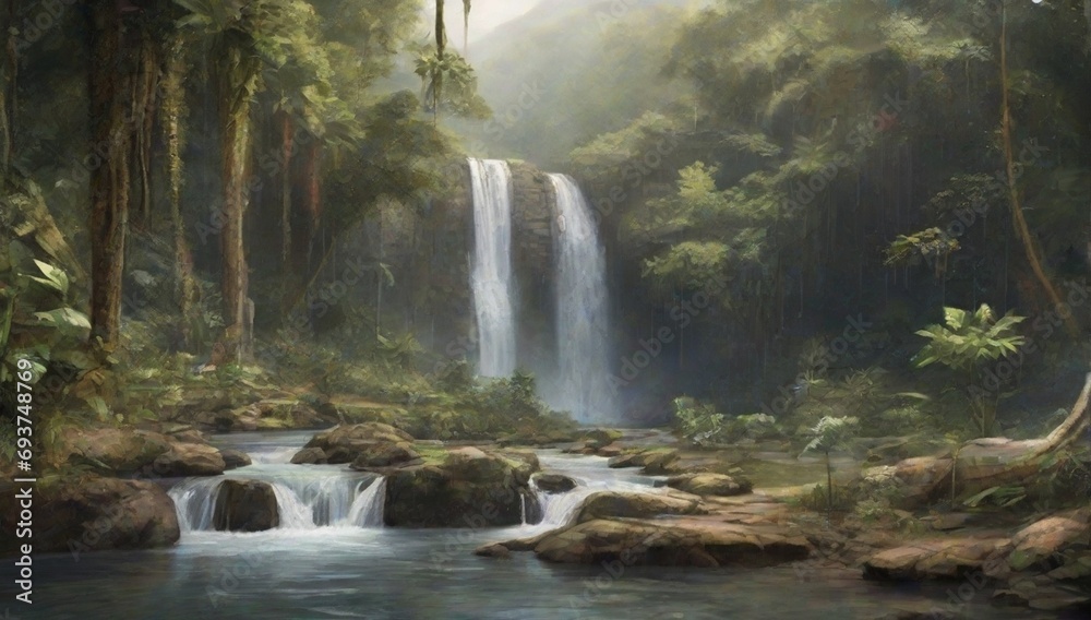 Image_of_peaceful_waterfall_in_the_rain Image_of_peaceful_waterfall_in_the_rain
