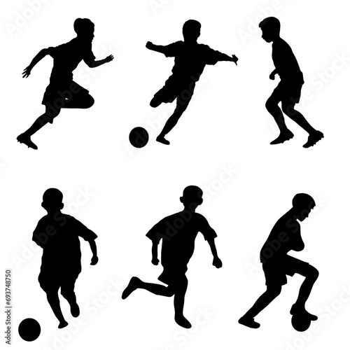 silhouettes of soccer players