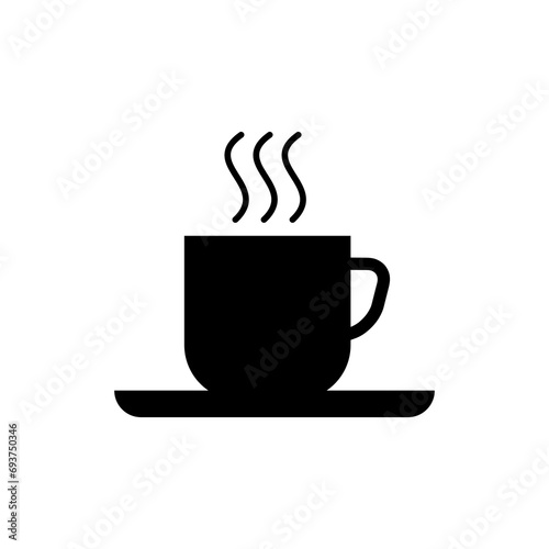 cup of coffee tea with steam  siple flat trenndy style illustration on white backgrounnd..eps