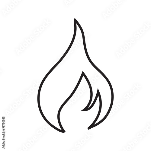 fire light symbol line black icon, simple flat illustrationn on white backgrounnd..eps photo