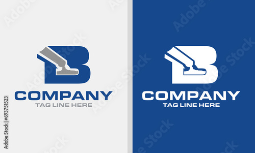 letter B concrete logo vector template.