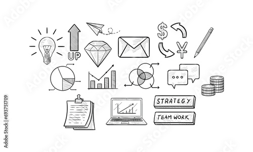 idea and business handdrawn collection