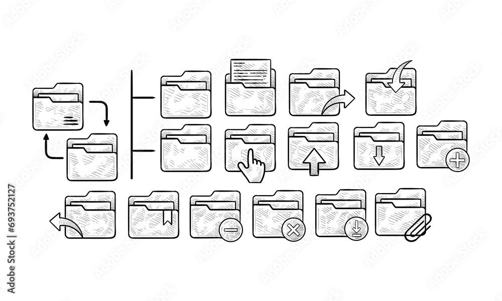 folder icon handdrawn collection