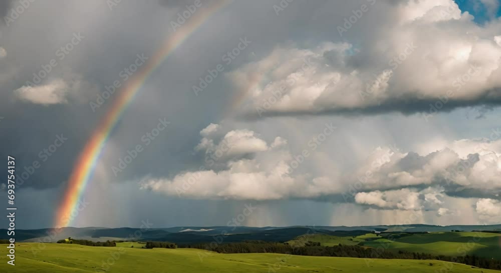 sunny weather with rainbow in the clouds video footage 2k 60fps sunny weather with rainbow in the clouds video footage 2k 60fps