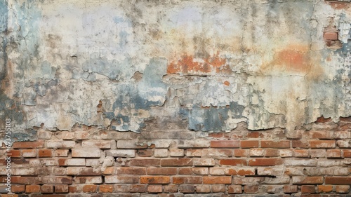 Aged and Worn Weathered Brick Wall Texture with Rustic Charm