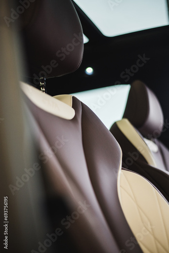 leather texture on the passenger seat