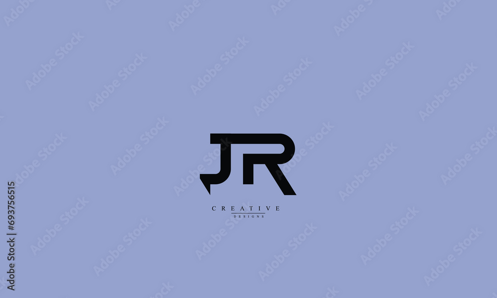 Alphabet letters Initials Monogram logo JR RJ J R Alphabet letters Initials Monogram logo JR RJ J R