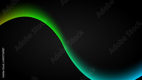 Abstract wave of shape on black background. 2024 Happy New Year background with colorful waves on black background.suit for banner, flyer, card, or brochure cover. Vector illustration