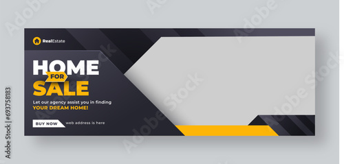 Real estate social media facebook cover web banner template