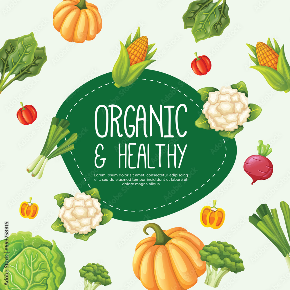 Template design for flyer healthy vegetarian Template design for flyer healthy vegetarian