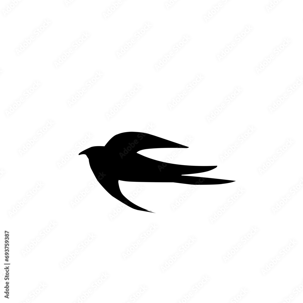 Flying Swallow Silhouette Flying Swallow Silhouette