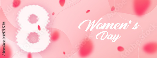 International Women's day illustration, March 8 Women's Day banner or background template