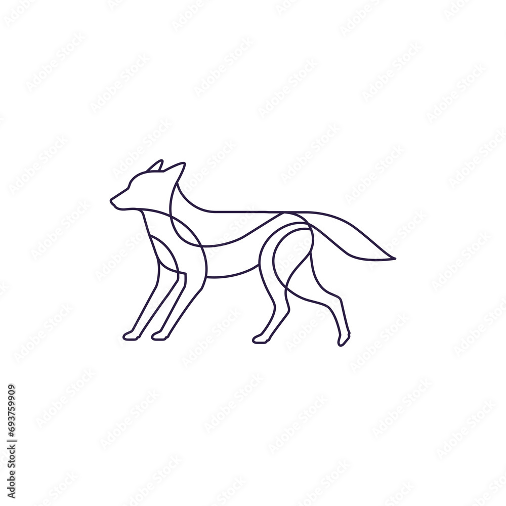 Fototapeta premium coyote animal predator nature forest wolf logo design graphic vector
