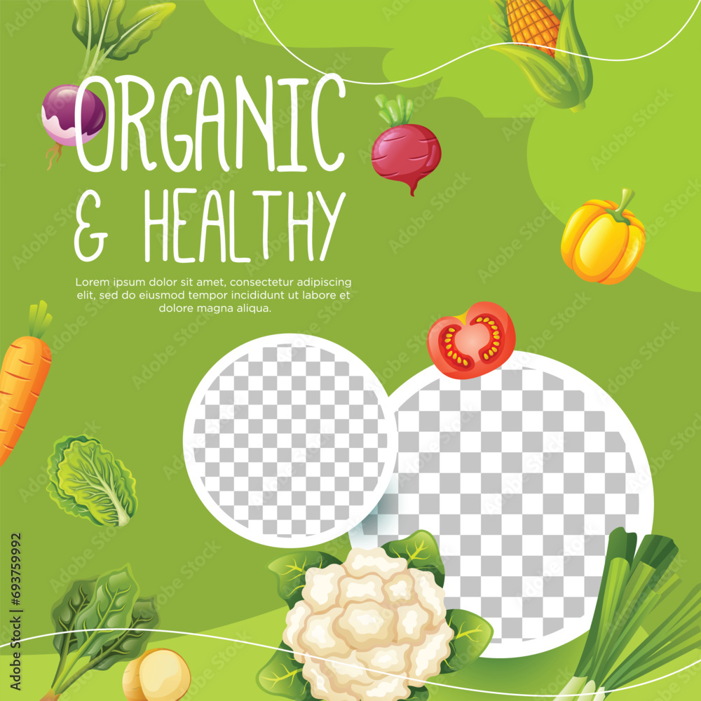 Social media post vegetarian food template design Social media post vegetarian food template design
