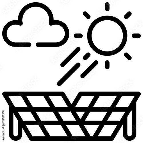 sun light solar cell power energy saving simple line