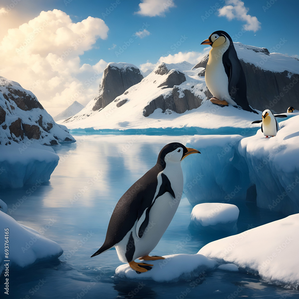 Obraz premium penguin in polar regions