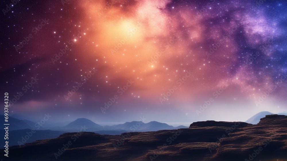Fototapeta premium Yoga health and wellness meditation galaxy background