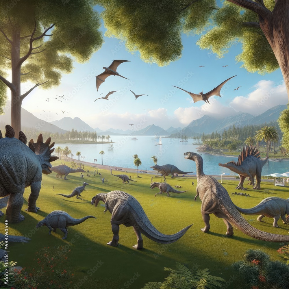 Obraz premium dinosaurs in the land