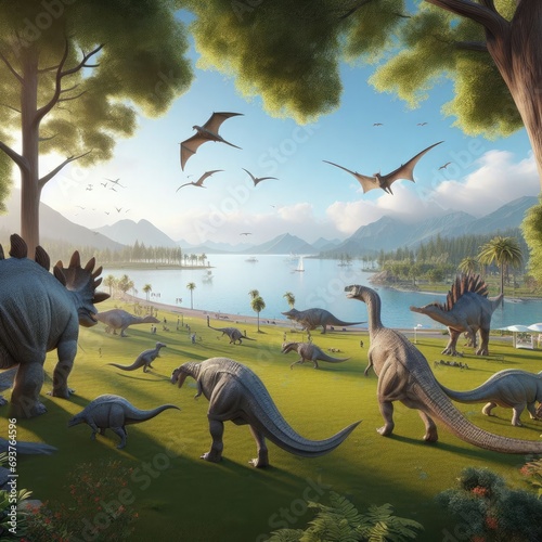 dinosaurs in the land © grocery store design