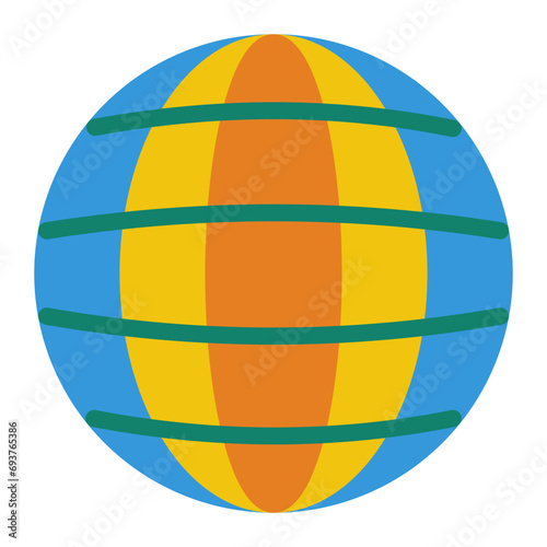 This is the World icon from the Education icon collection with an Color Fill style