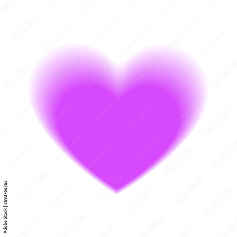 Vector blurry purple heart on white background