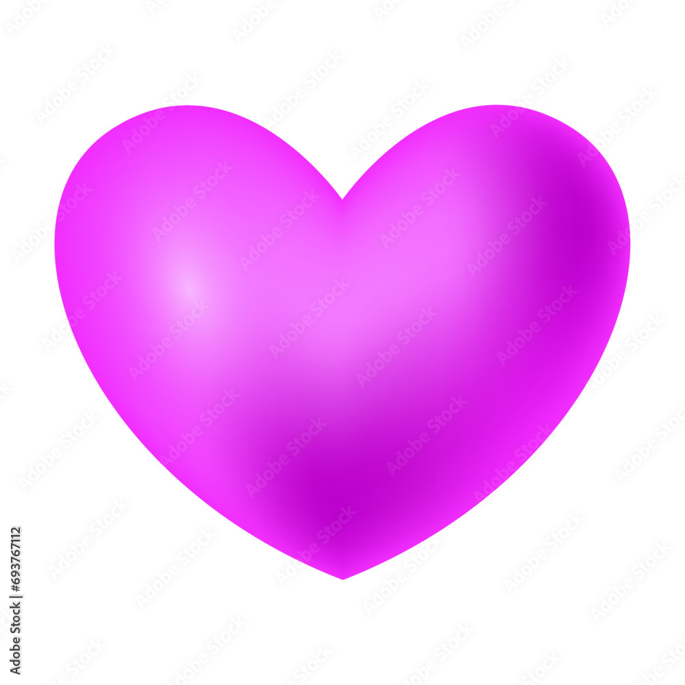 Vector purple heart isolated on white background