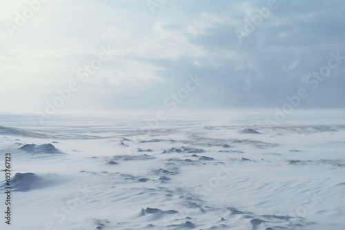 極寒の冬の雪原
