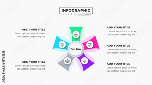 Vector presentation infographic design template with 5 steps or options